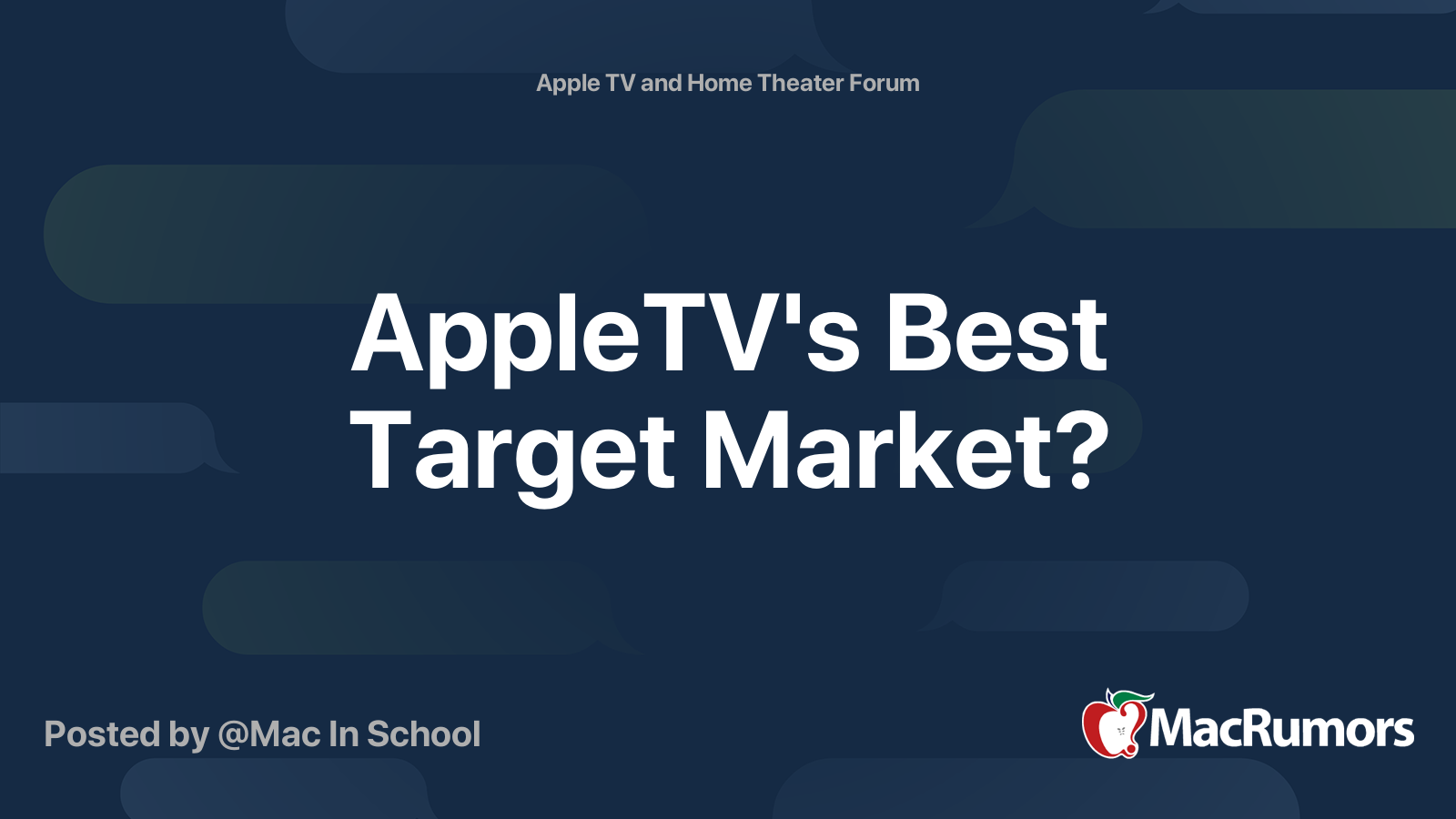 AppleTV's Best Target Market? MacRumors Forums