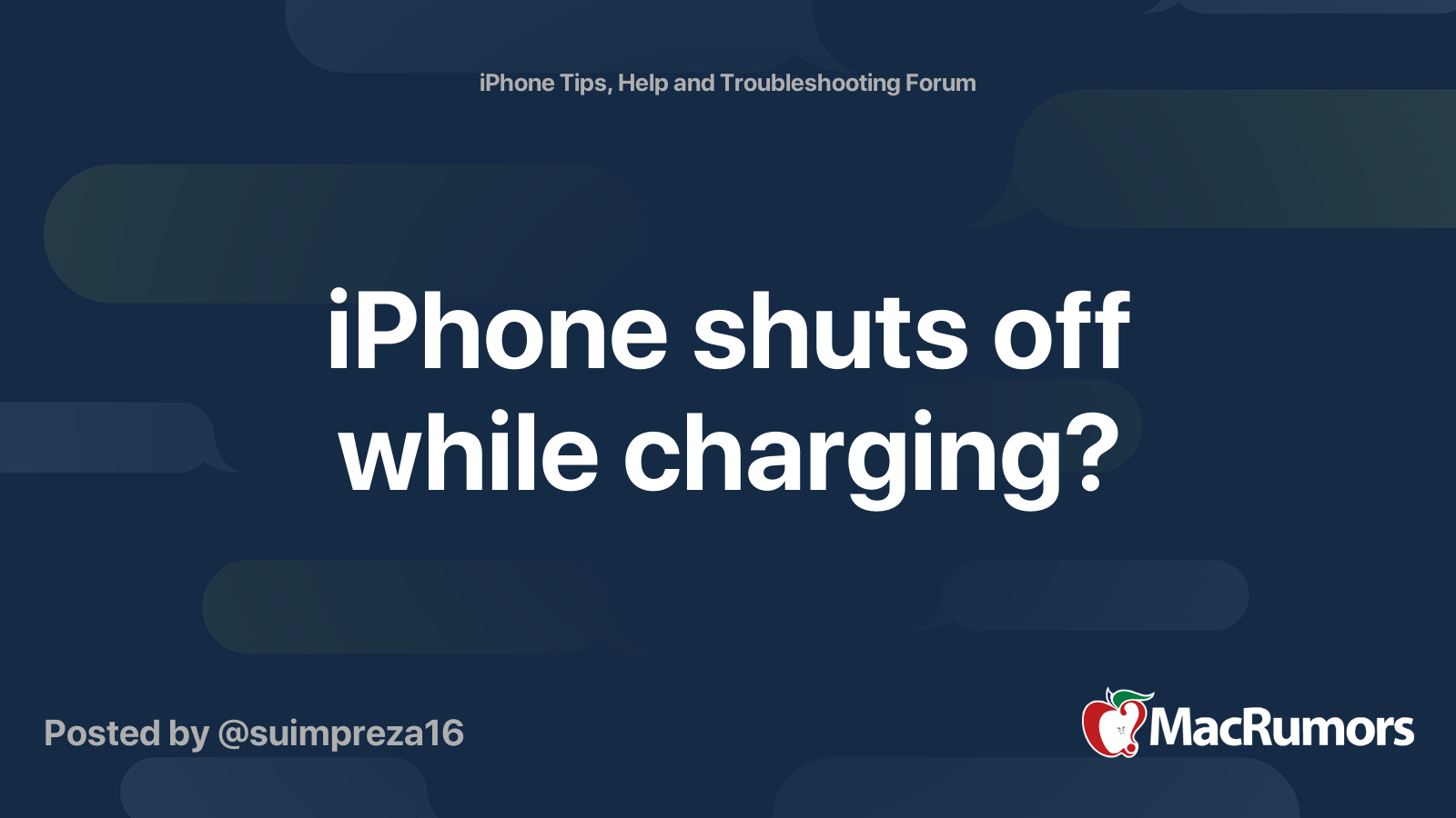 iPhone shuts off while charging? | MacRumors Forums