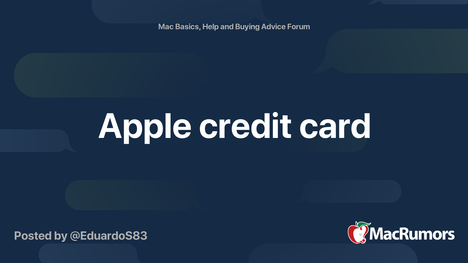 Apple credit card | MacRumors Forums