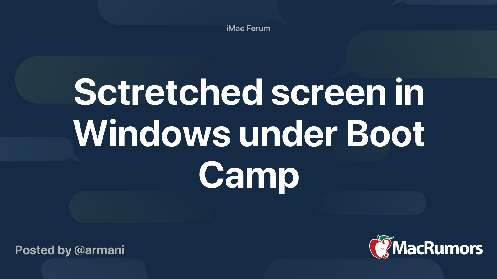 Sctretched screen in Windows under Boot Camp | MacRumors ...