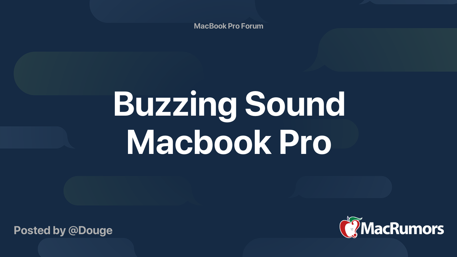 Buzzing Sound Macbook Pro MacRumors Forums