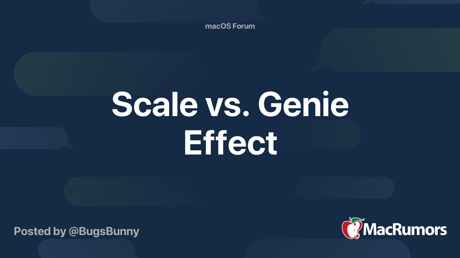 Scale vs. Genie Effect MacRumors Forums