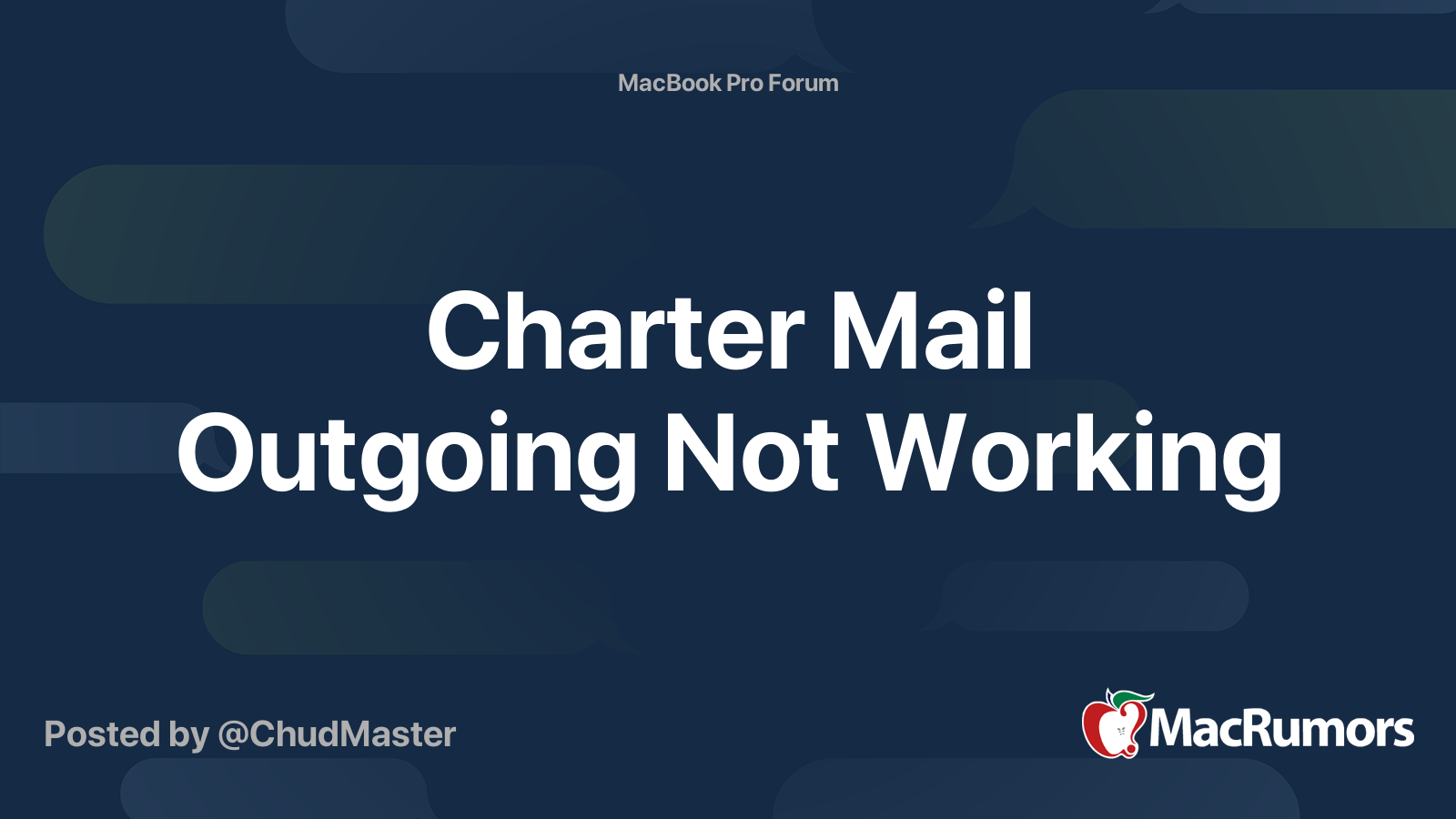 Charter Mail Outgoing Not Working MacRumors Forums