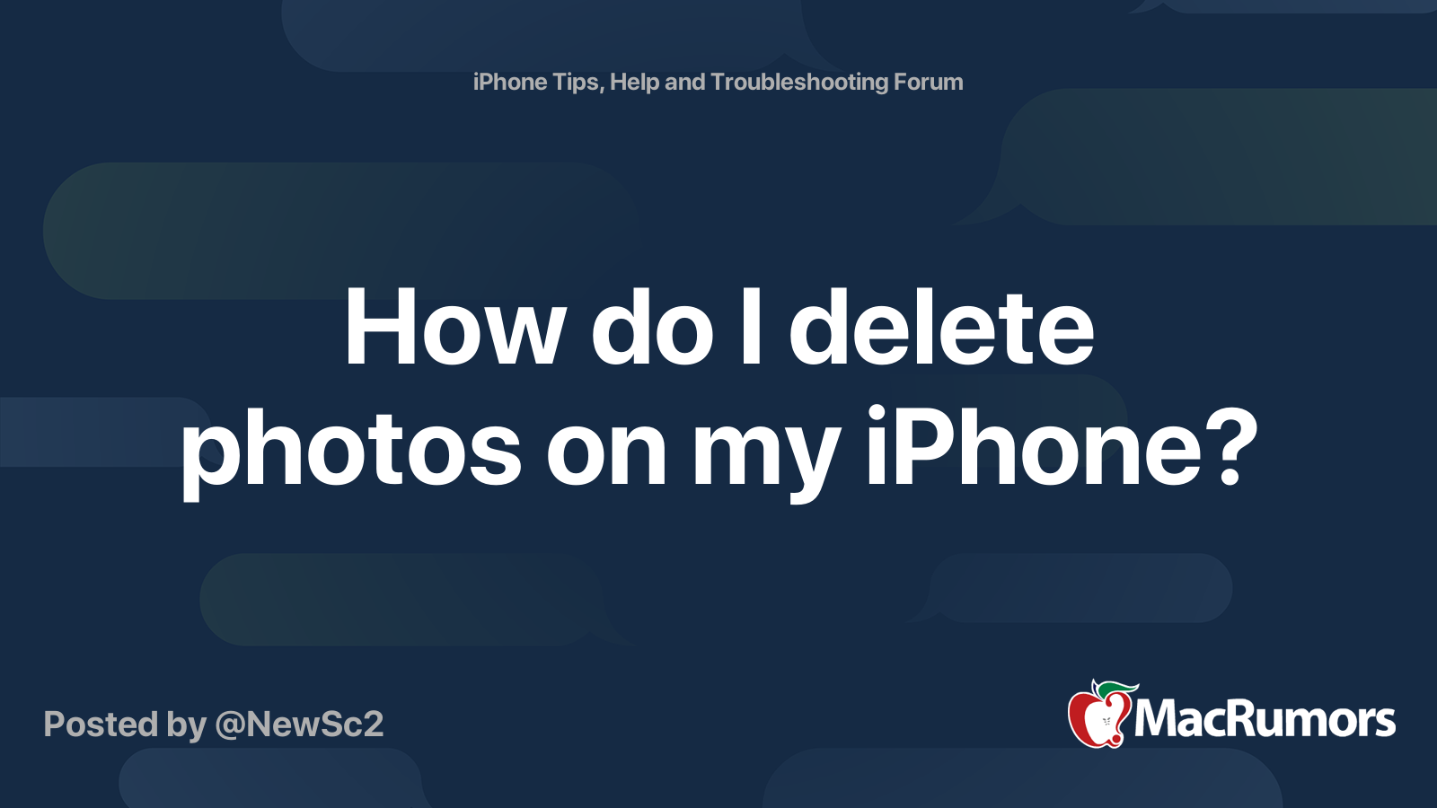 How Do I Delete Photos On My IPhone MacRumors Forums