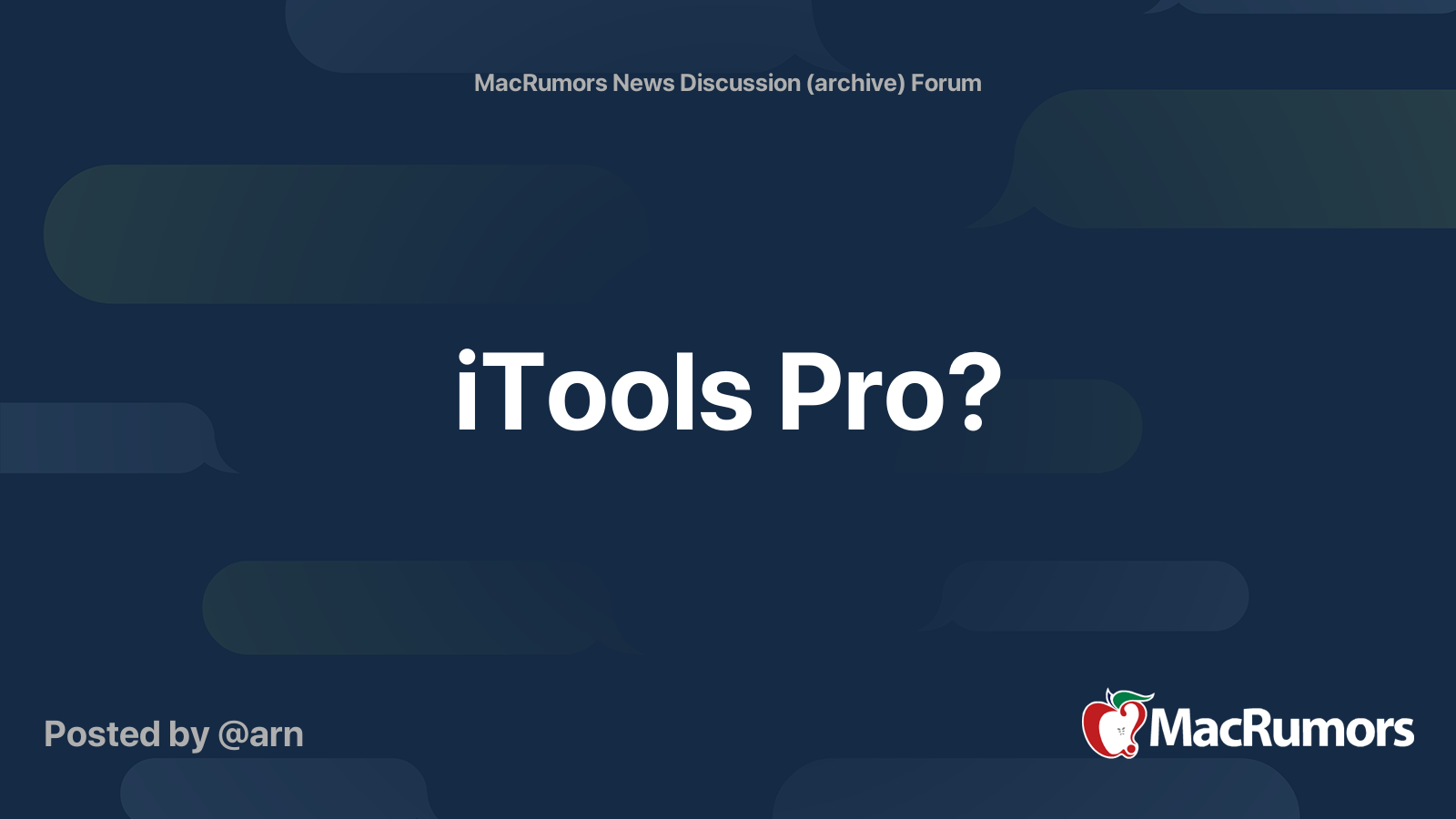 ITools Pro? | MacRumors Forums