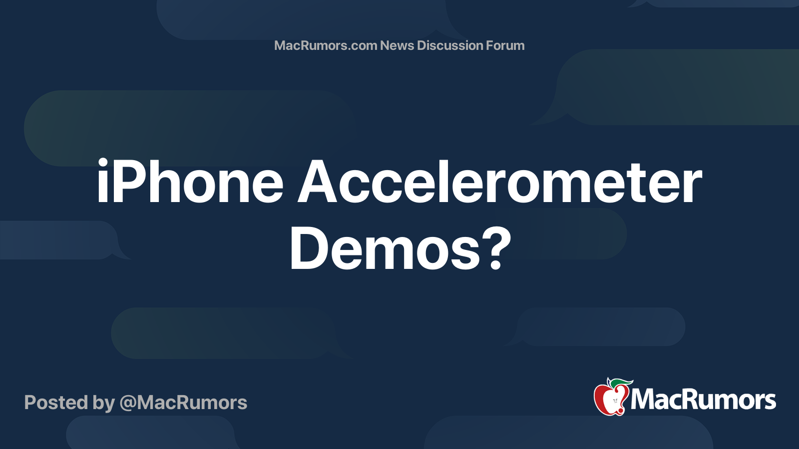 iPhone Accelerometer Demos? | MacRumors Forums