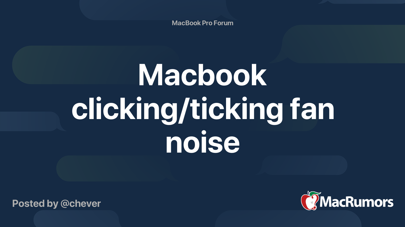 Macbook clicking/ticking fan noise MacRumors Forums