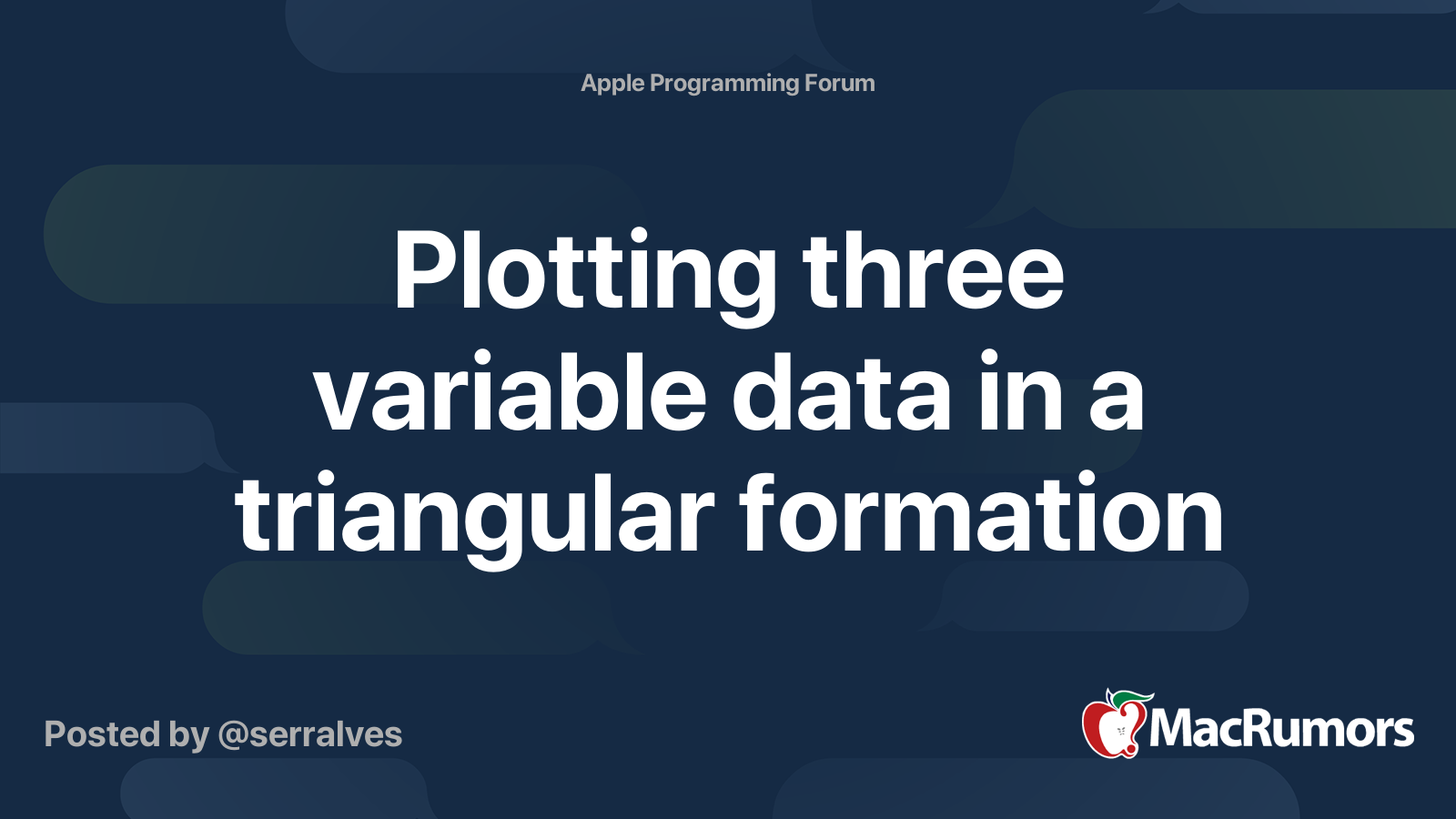 Plotting three variable data in a triangular formation | MacRumors Forums