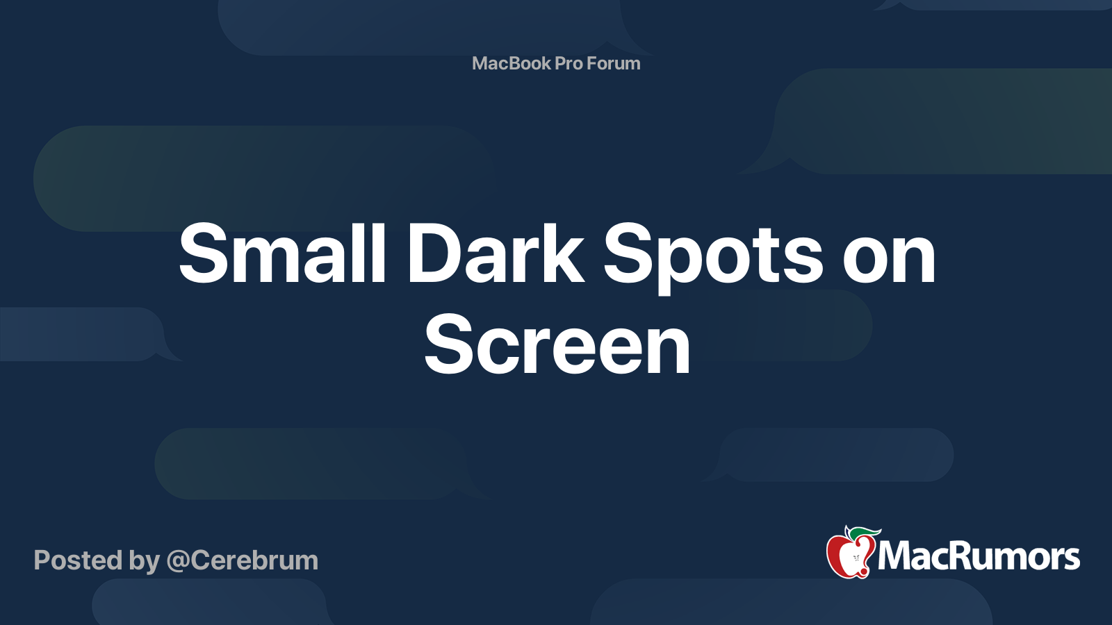 Small Dark Spots on Screen MacRumors Forums
