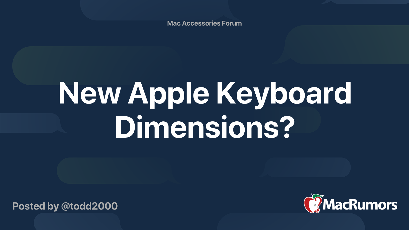 New Apple Keyboard Dimensions? MacRumors Forums