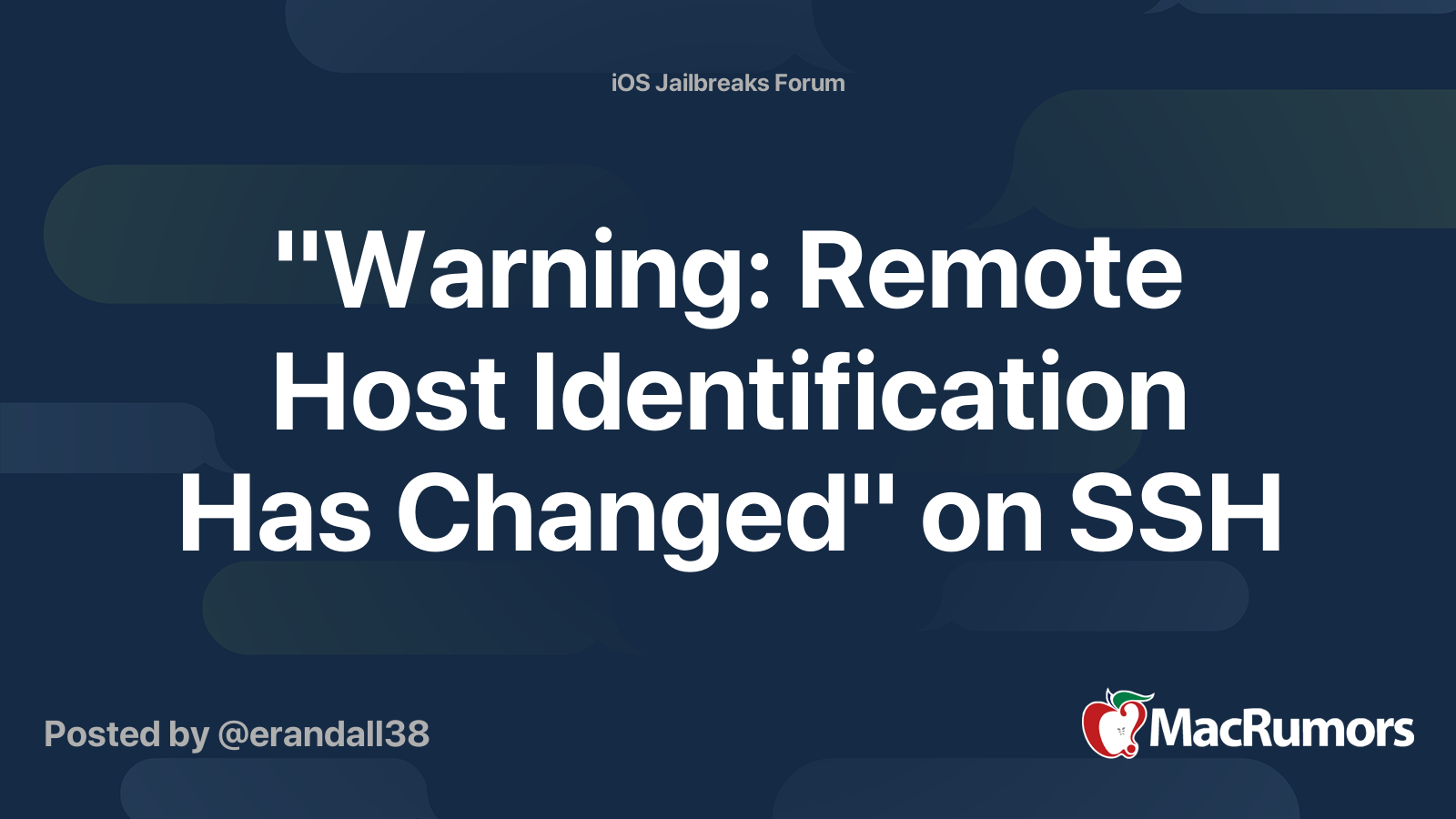 Warning remote host identification has changed как исправить