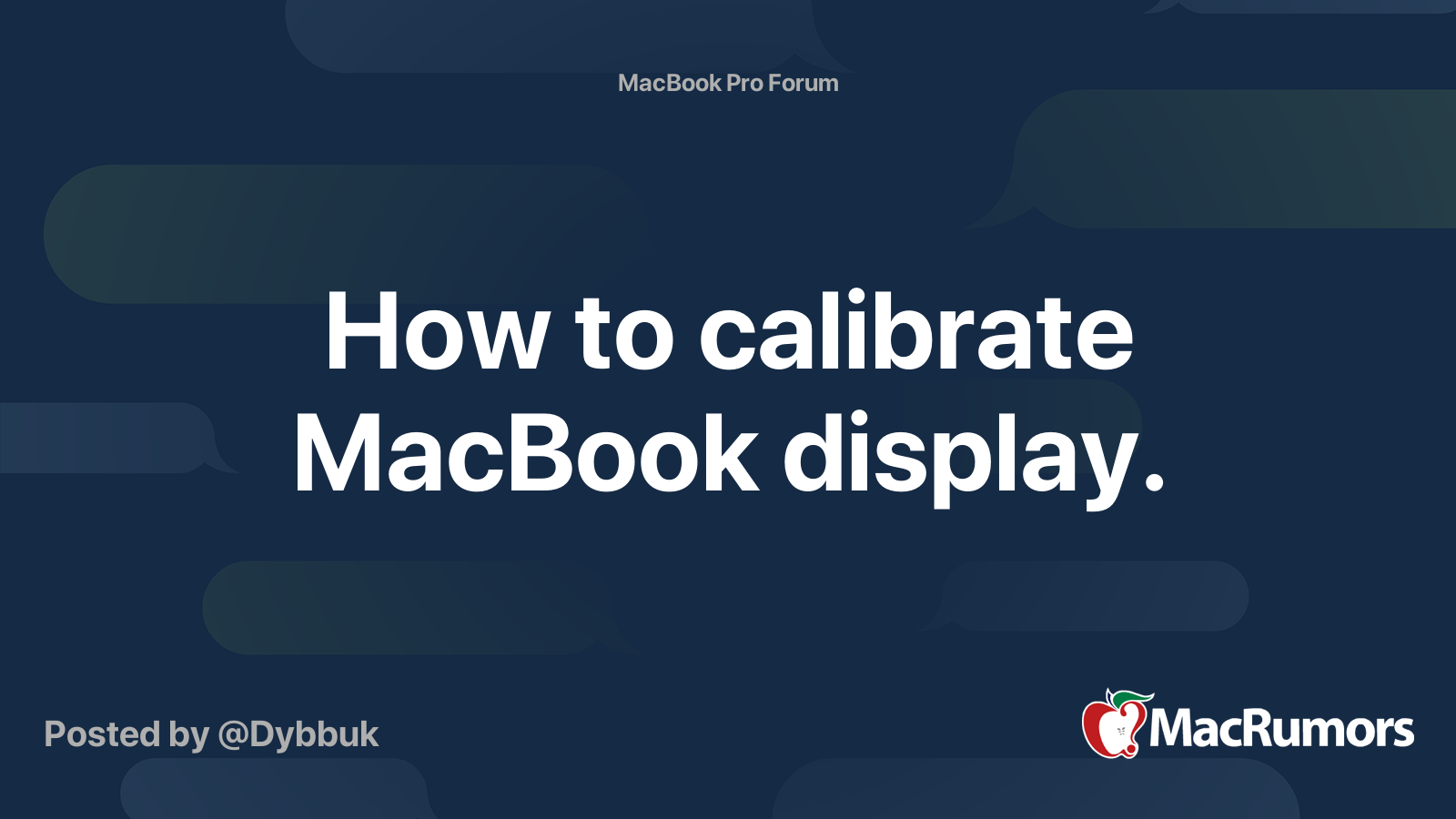 How to calibrate MacBook display. MacRumors Forums