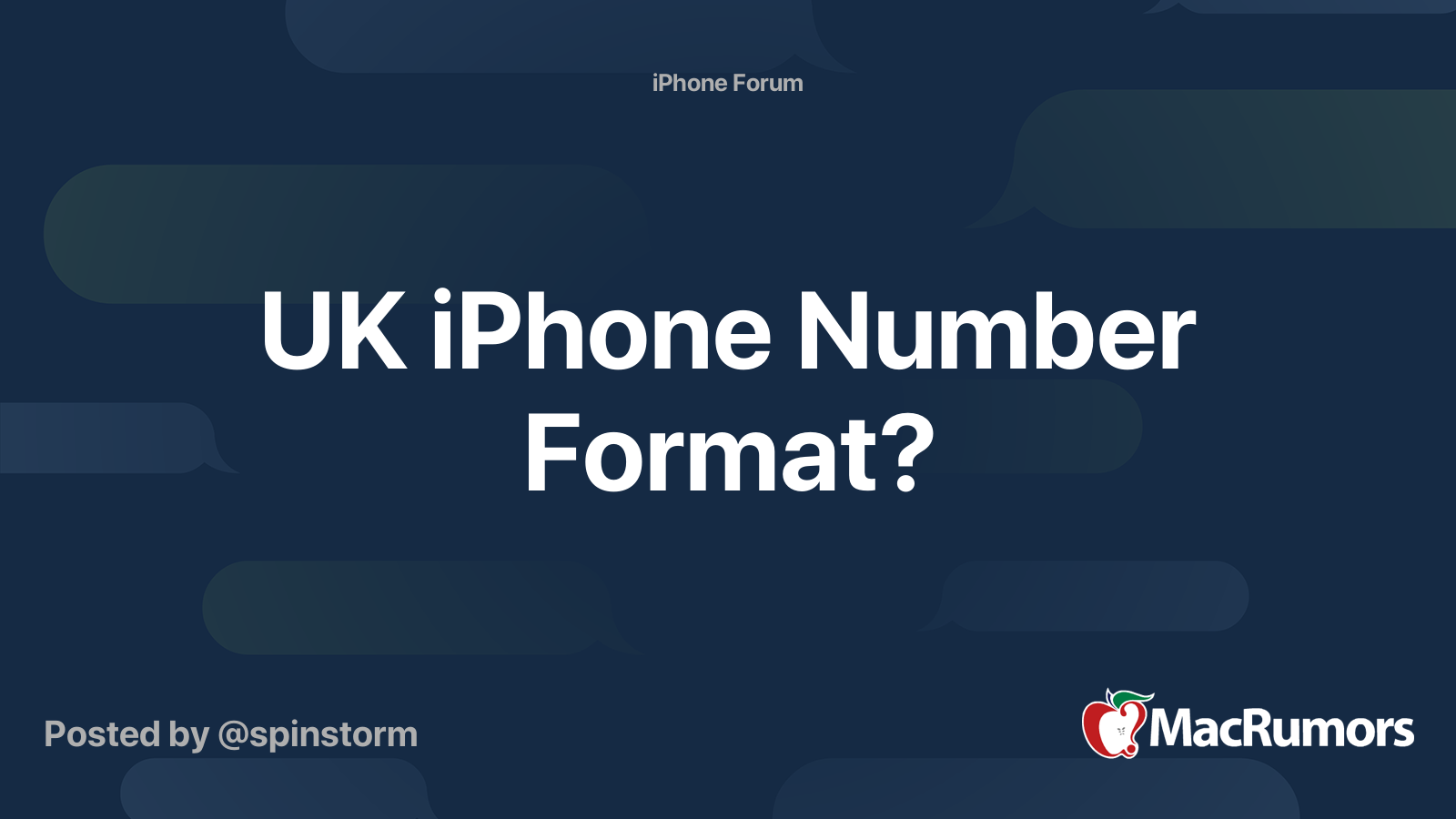 UK iPhone Number Format? | MacRumors Forums