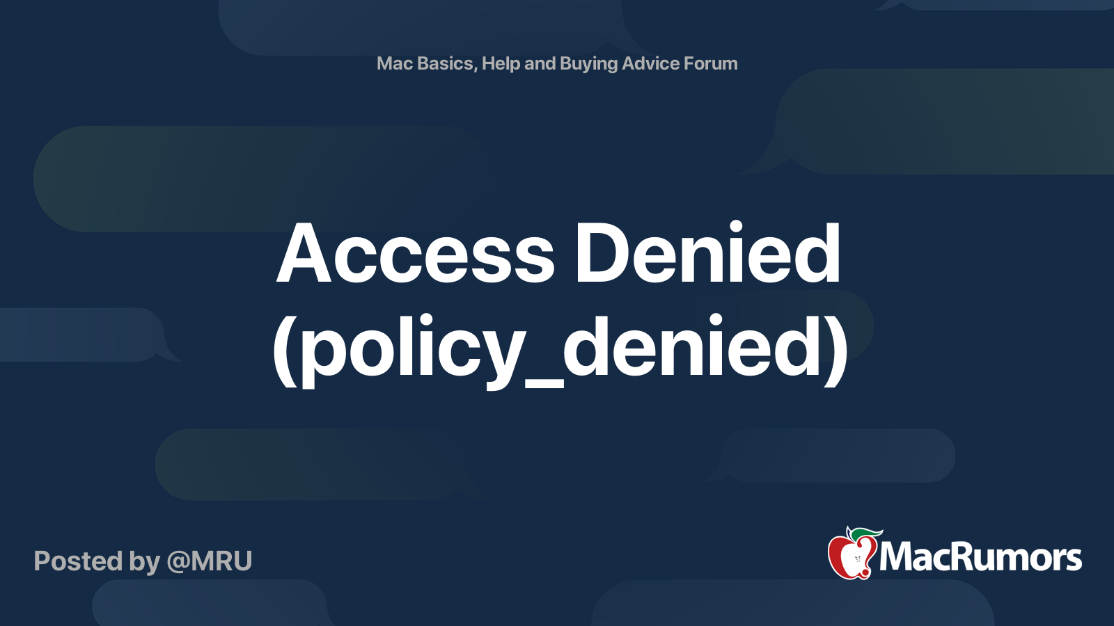 Access Denied (policy_denied) MacRumors Forums