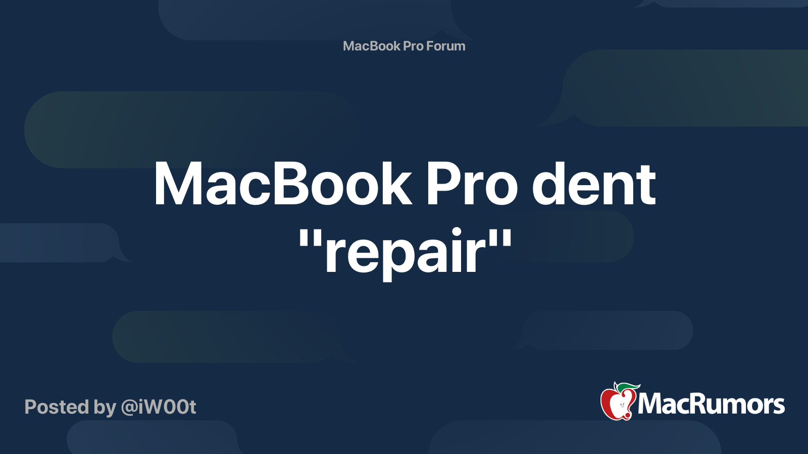 MacBook Pro dent "repair" MacRumors Forums