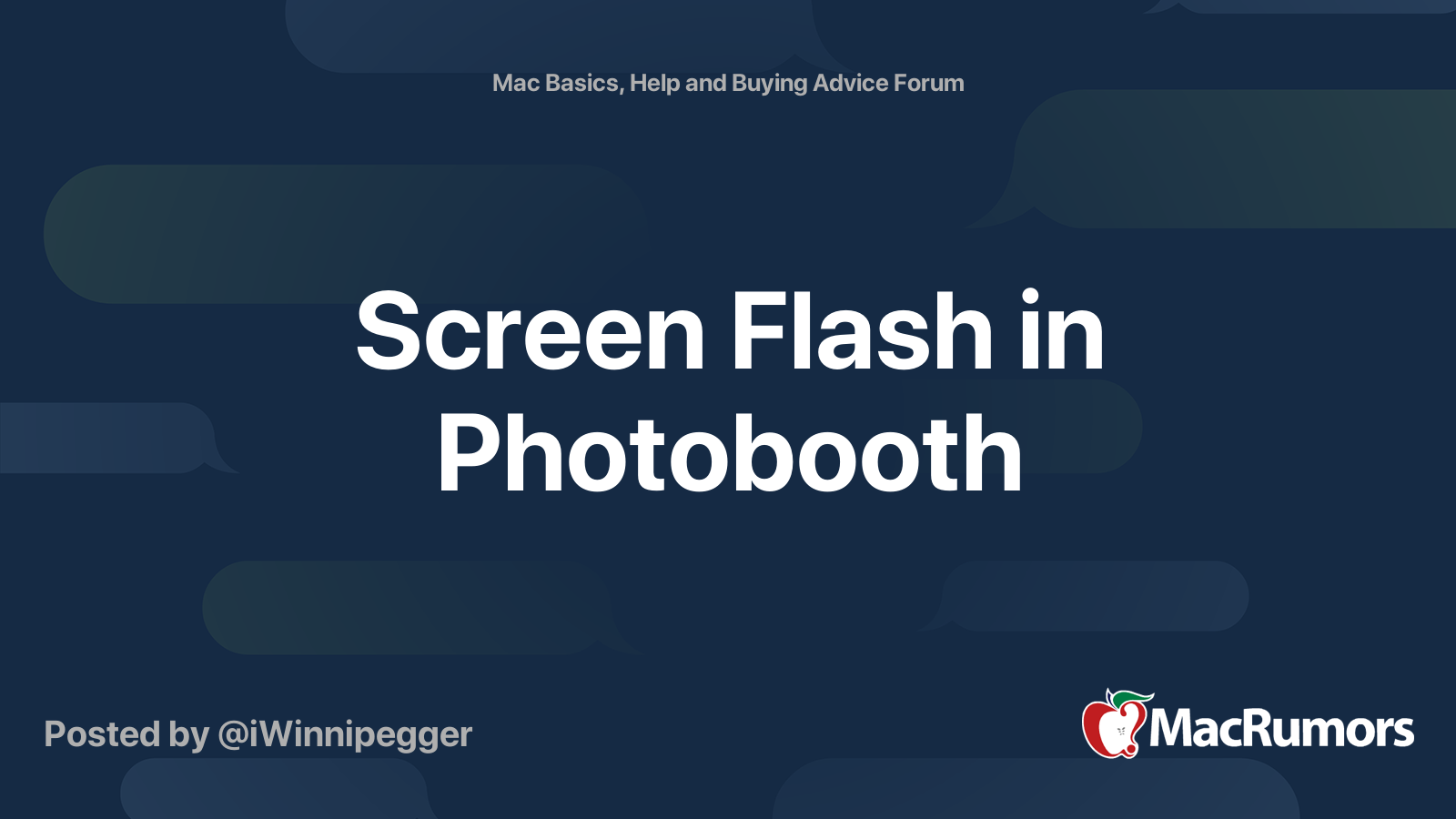 Screen Flash in Photobooth | MacRumors Forums