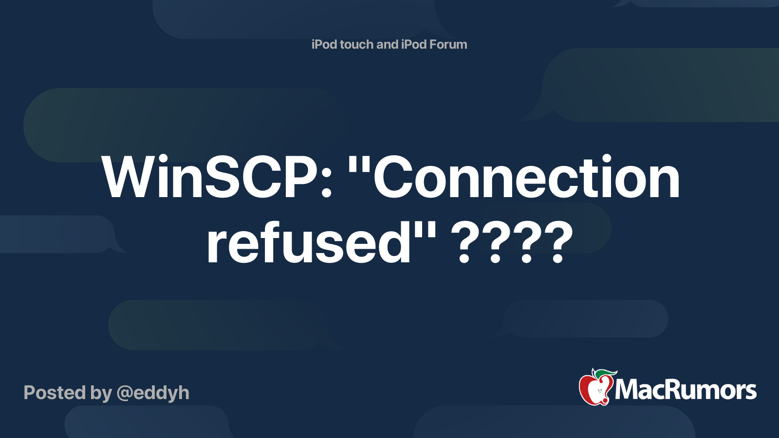 Winscp connection refused iphone 2002 ford thunderbird seats