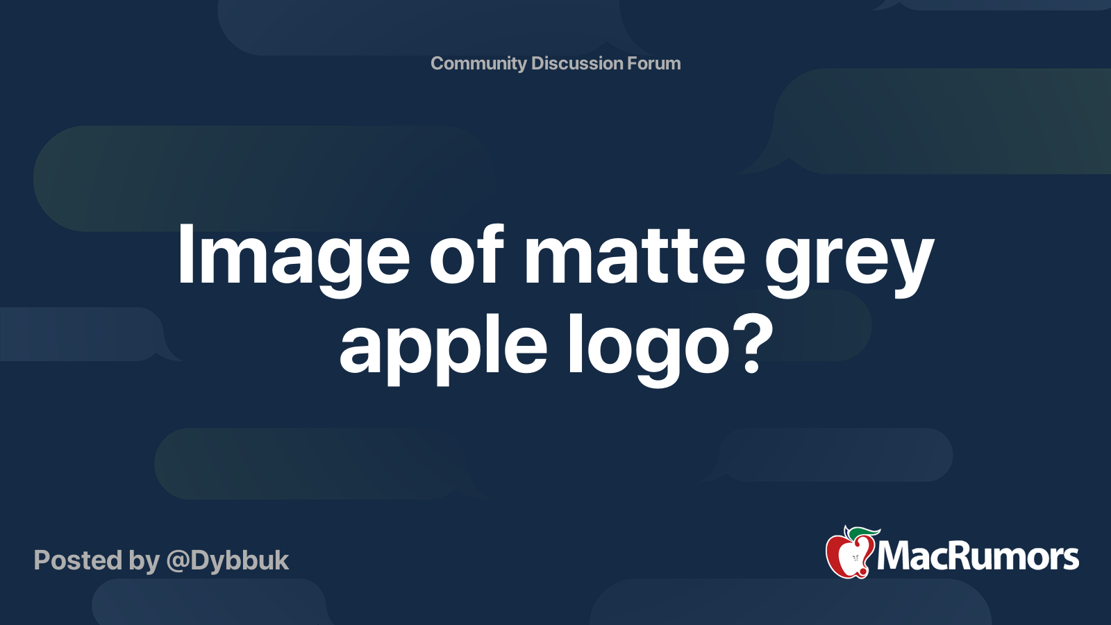 Image of matte grey apple logo? | MacRumors Forums