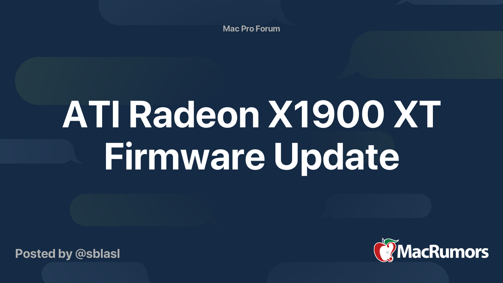 ATI Radeon X1900 XT Firmware Update MacRumors Forums