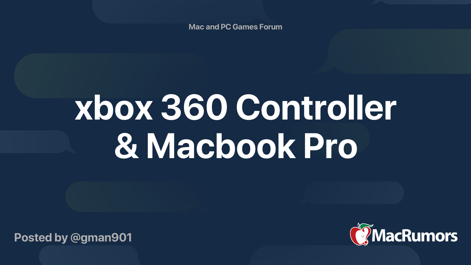 xbox 360 Controller & Macbook Pro MacRumors Forums