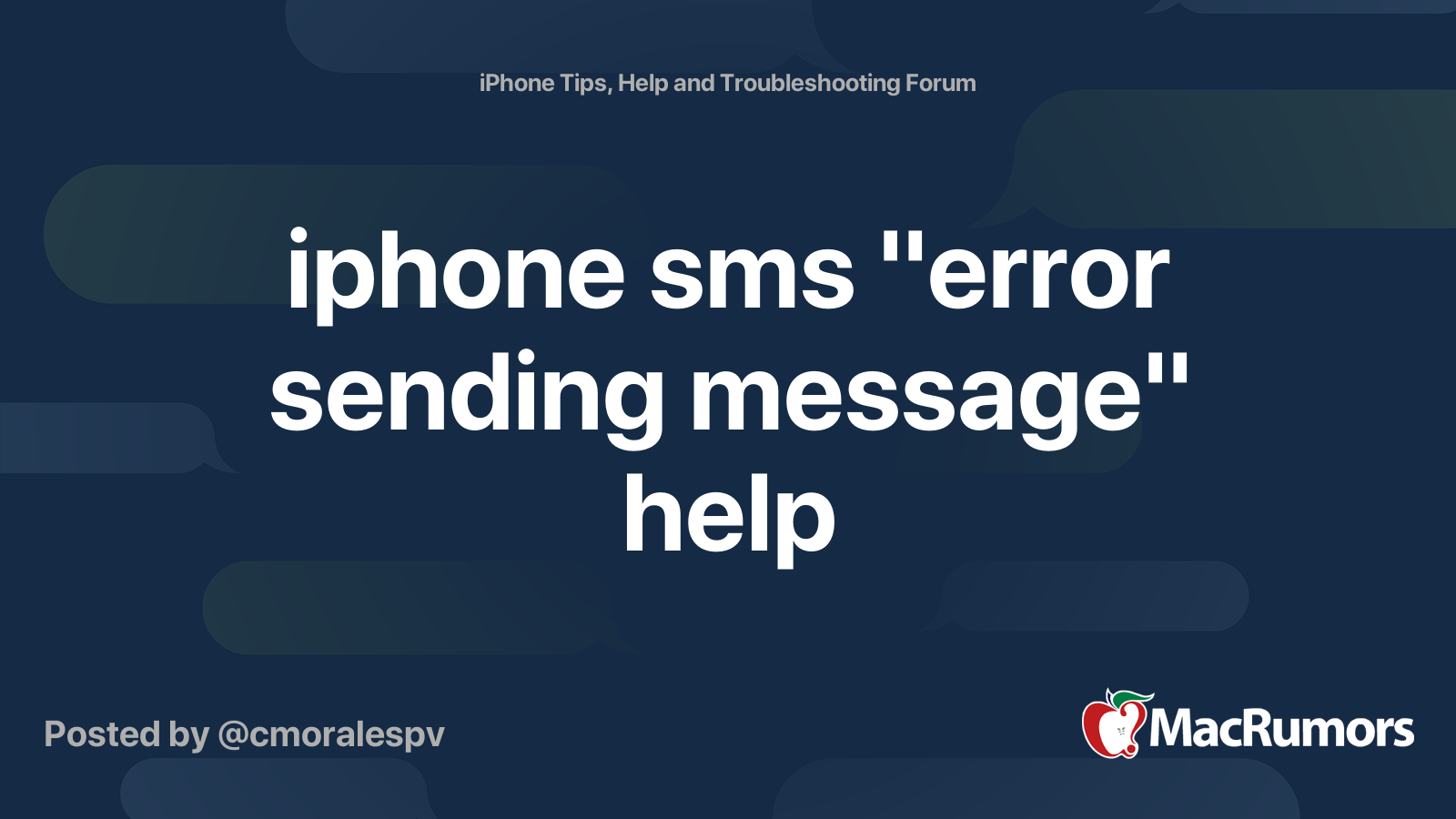 iphone sms "error sending message" help | MacRumors Forums