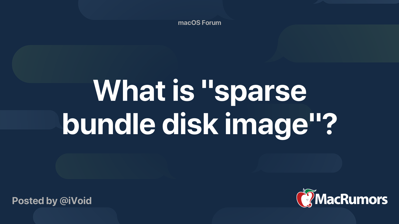 What is "sparse bundle disk image"? MacRumors Forums