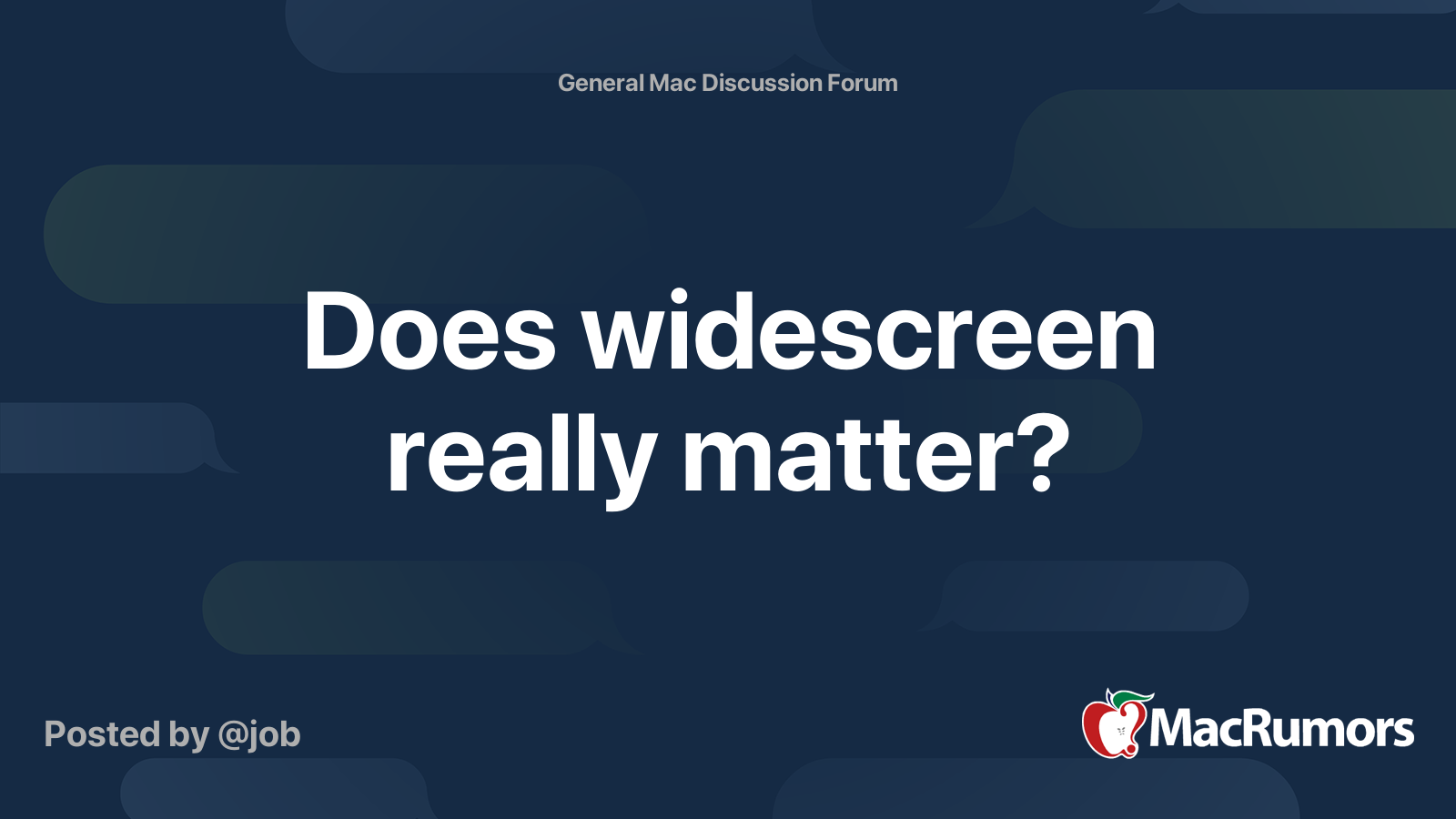 Does widescreen really matter? MacRumors Forums