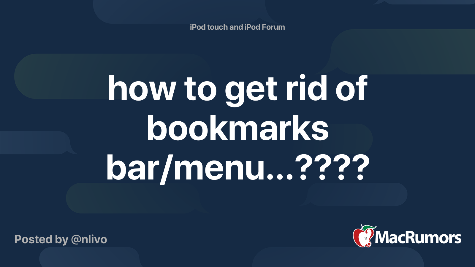  how to get rid of bookmarks bar menu macrumors forums
