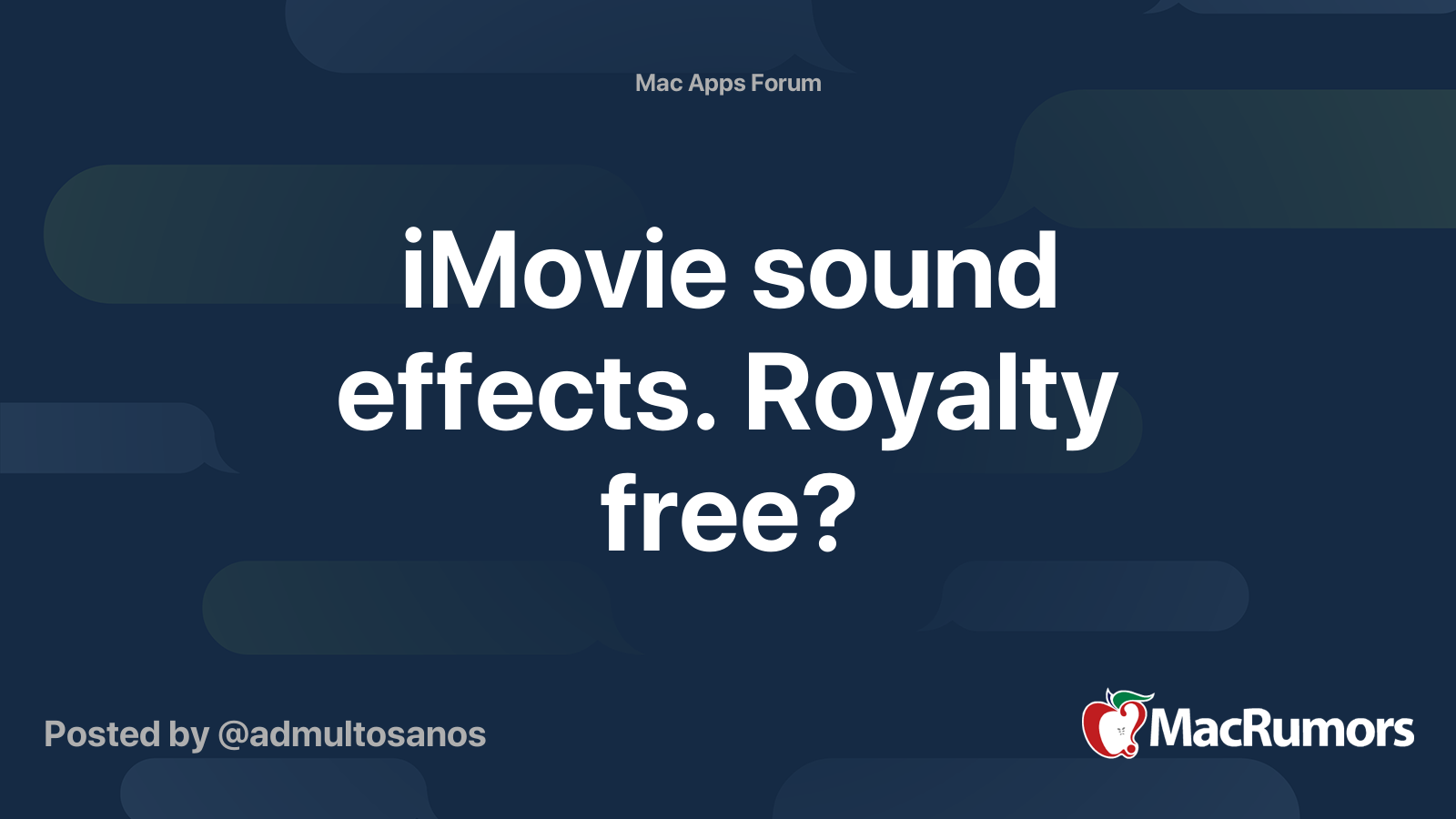 iMovie sound effects Royalty free? MacRumors Forums