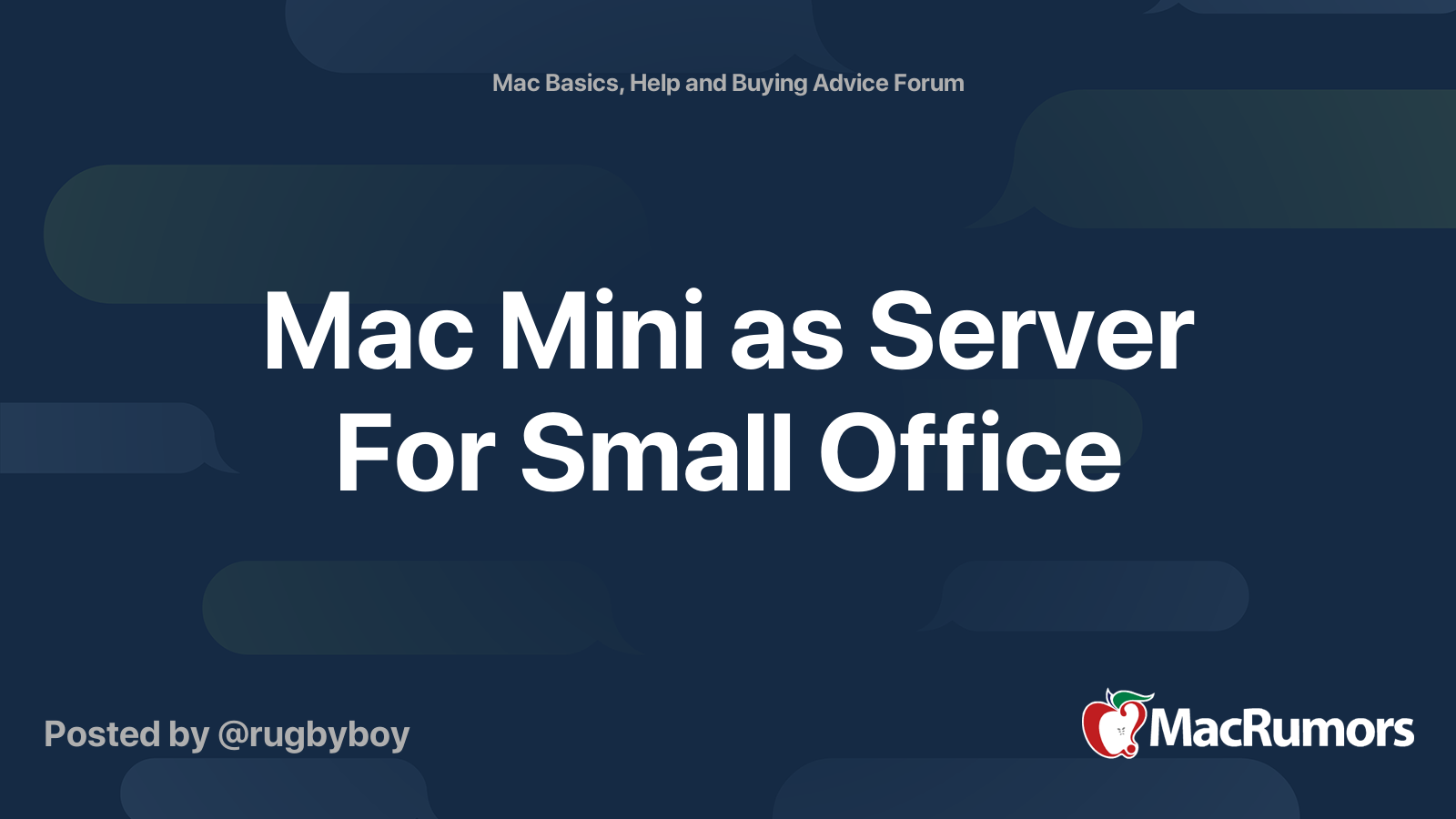 Mac Mini as Server For Small Office | MacRumors Forums