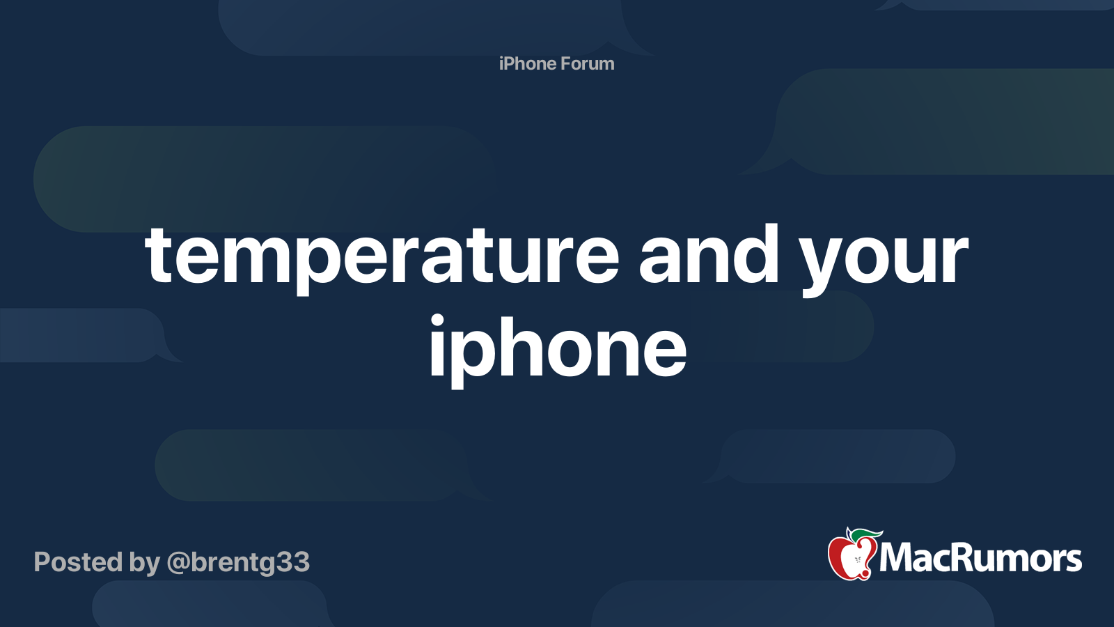 temperature and your iphone | MacRumors Forums