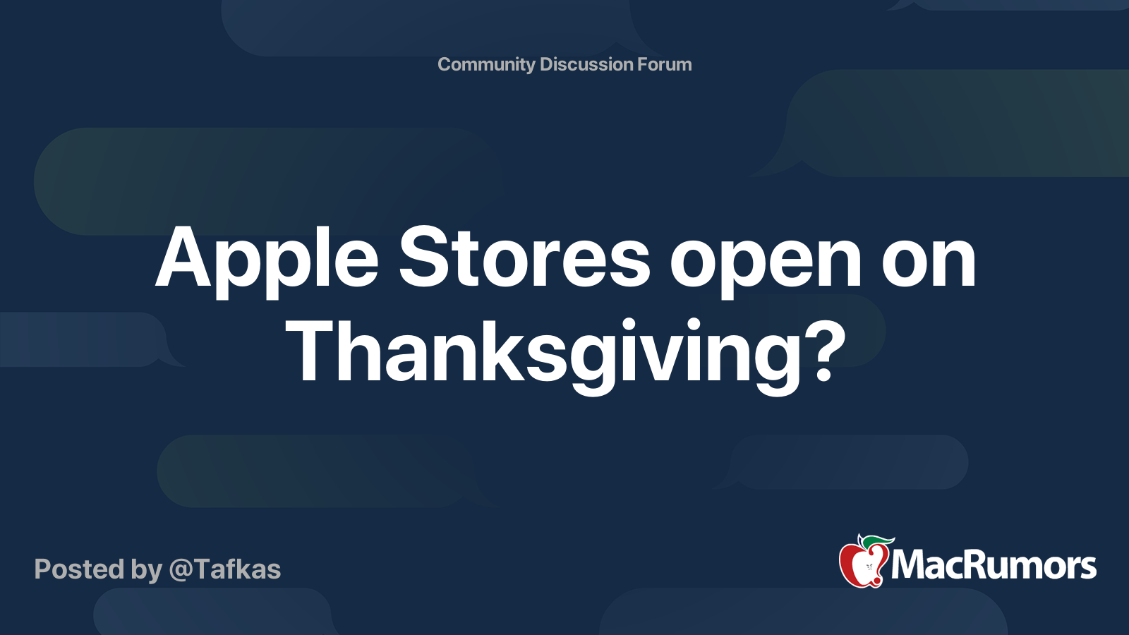 Apple Stores open on Thanksgiving? MacRumors Forums