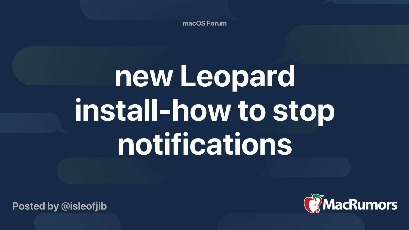 new Leopard install-how to stop notifications | MacRumors Forums