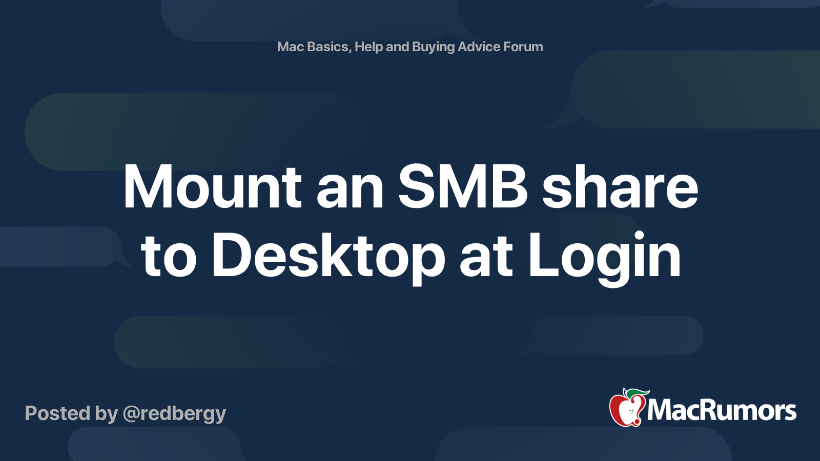 Mount an SMB share to Desktop at Login MacRumors Forums