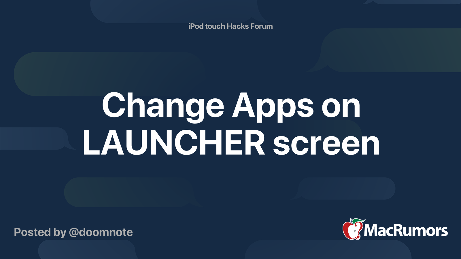 Change Apps on LAUNCHER screen | MacRumors Forums