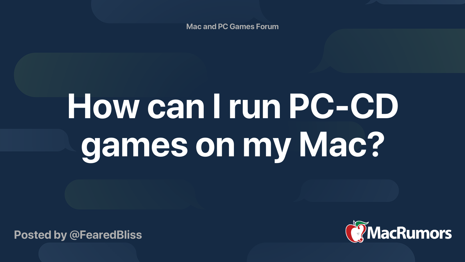 How can I run PCCD games on my Mac? MacRumors Forums