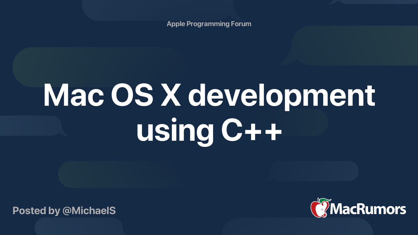 Mac OS X development using C++ | MacRumors Forums