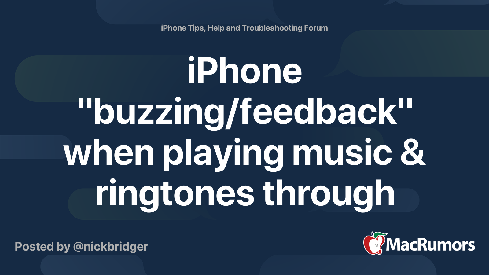iPhone "buzzing/feedback" when playing music & ringtones through