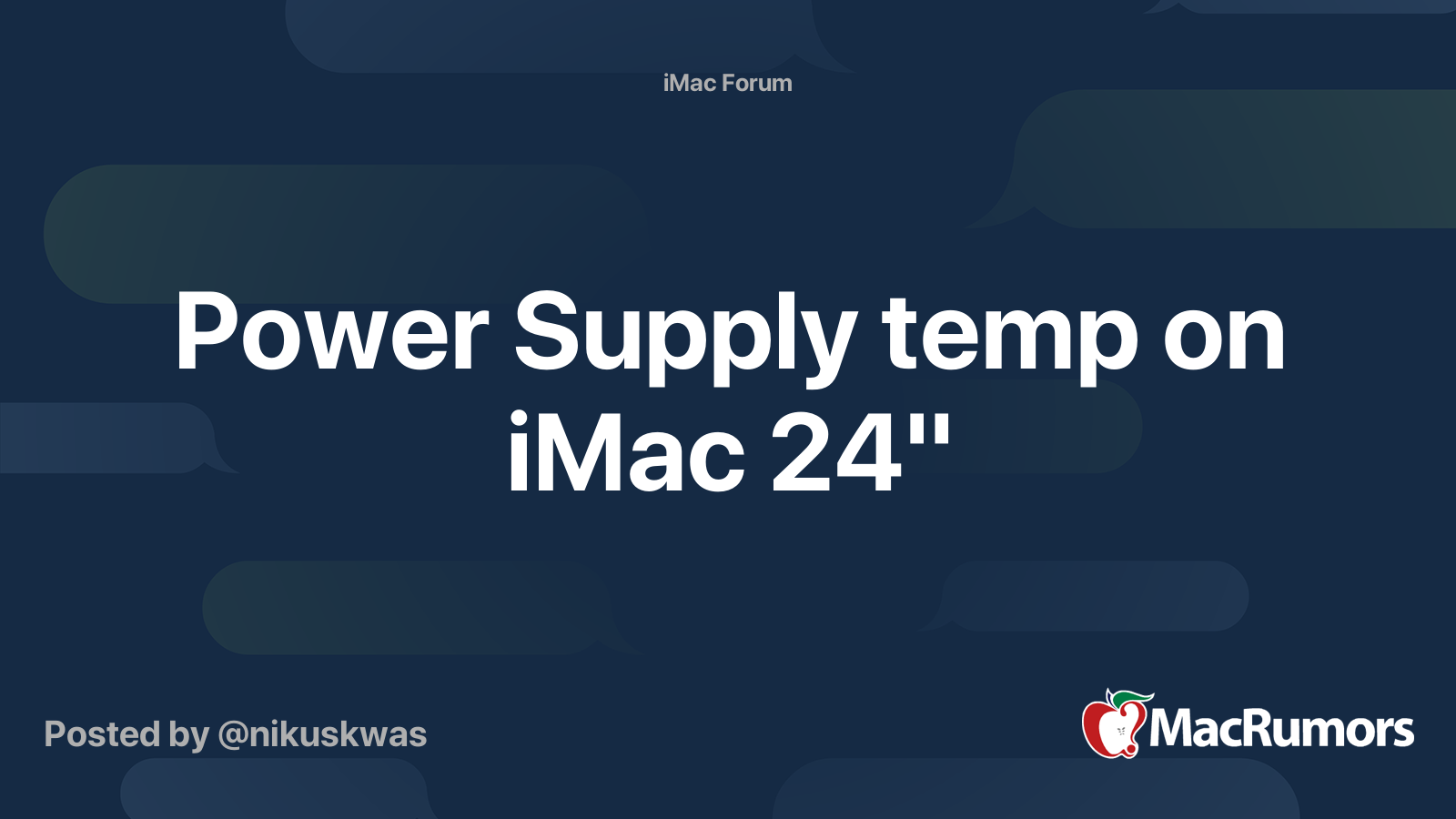 Power Supply temp on iMac 24" MacRumors Forums