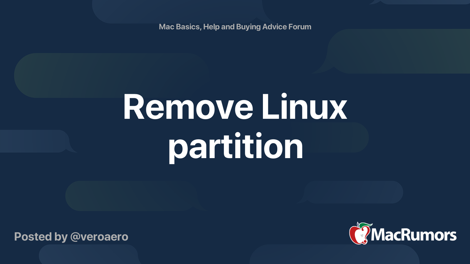 Remove Linux partition MacRumors Forums