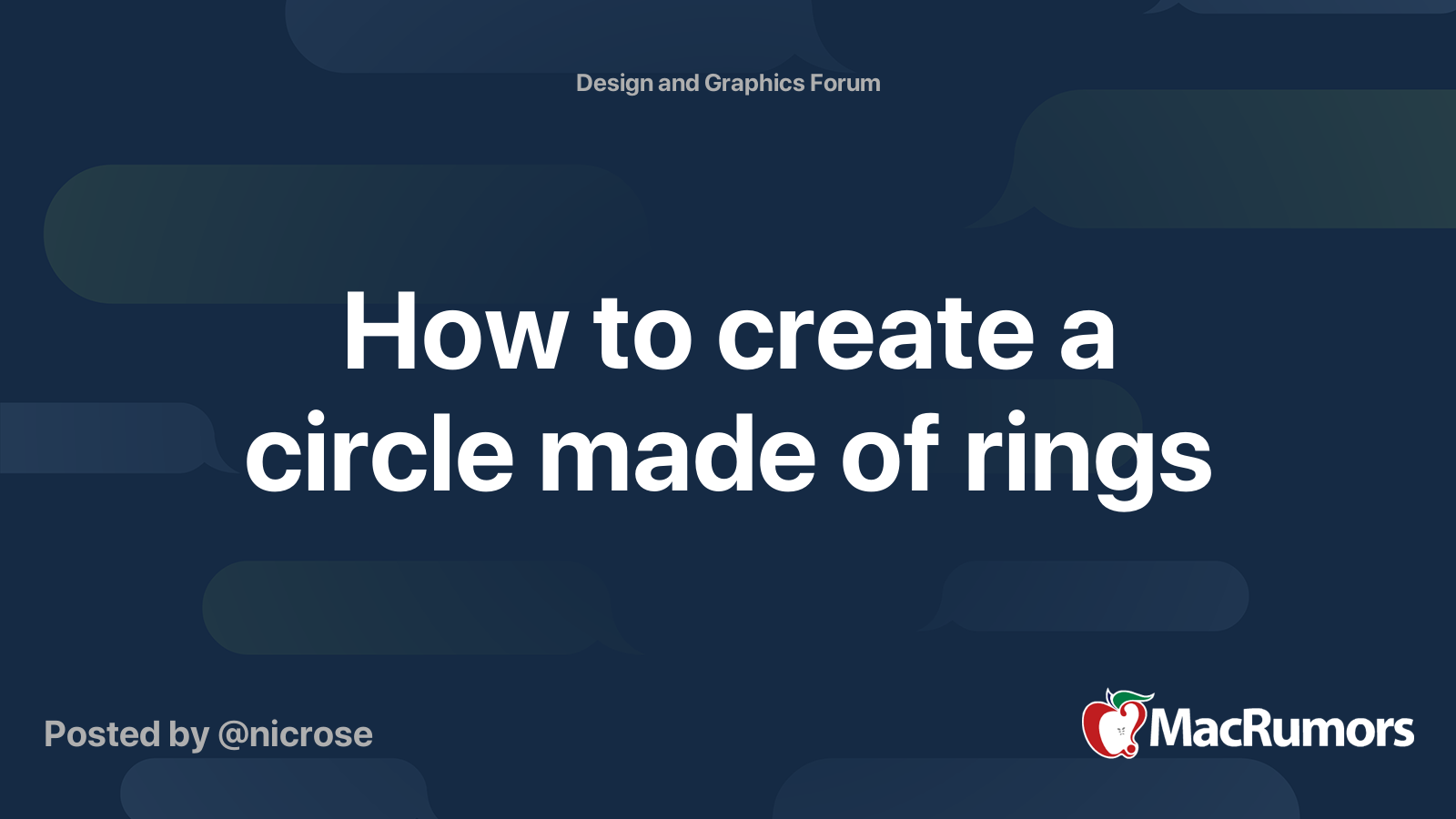 How to create a circle made of rings MacRumors Forums