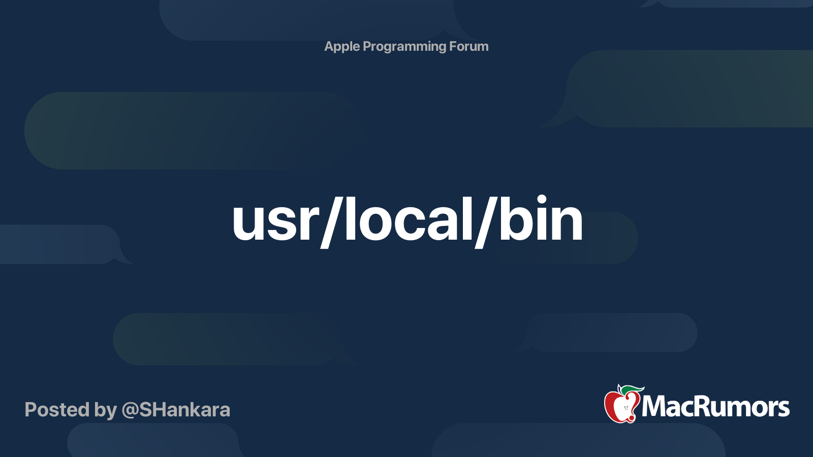 usr/local/bin MacRumors Forums