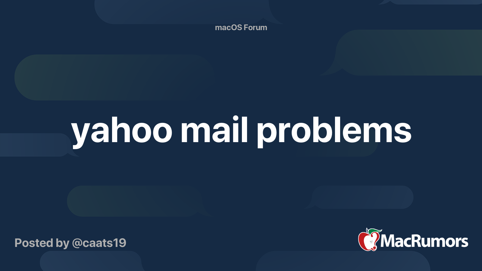 yahoo mail problems MacRumors Forums