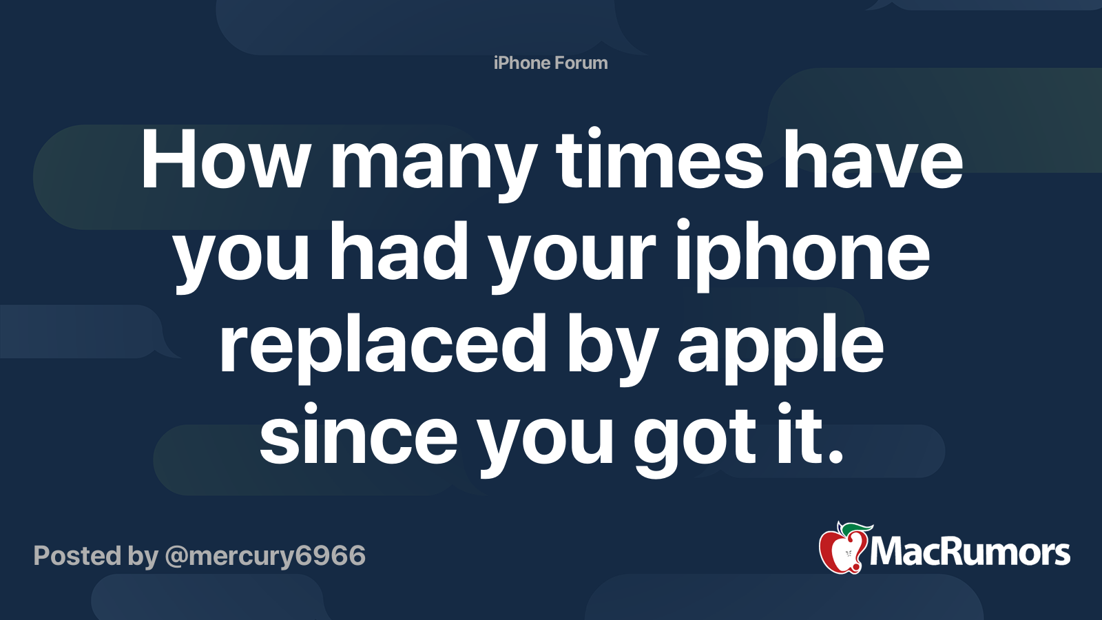 How many times have you had your iphone replaced by apple since you got ...