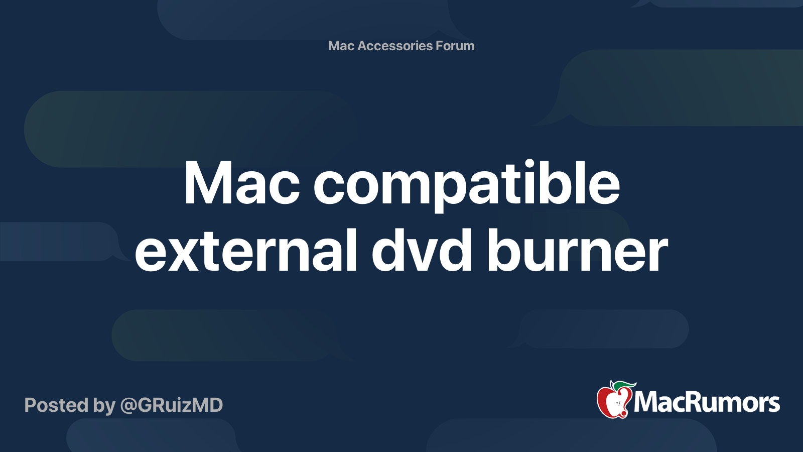 Mac compatible external dvd burner MacRumors Forums