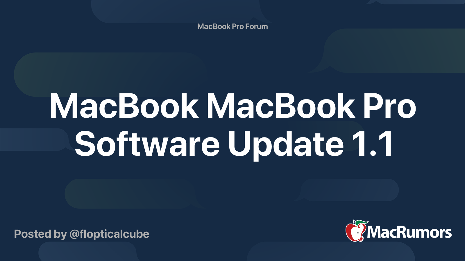 MacBook MacBook Pro Software Update 1.1 MacRumors Forums