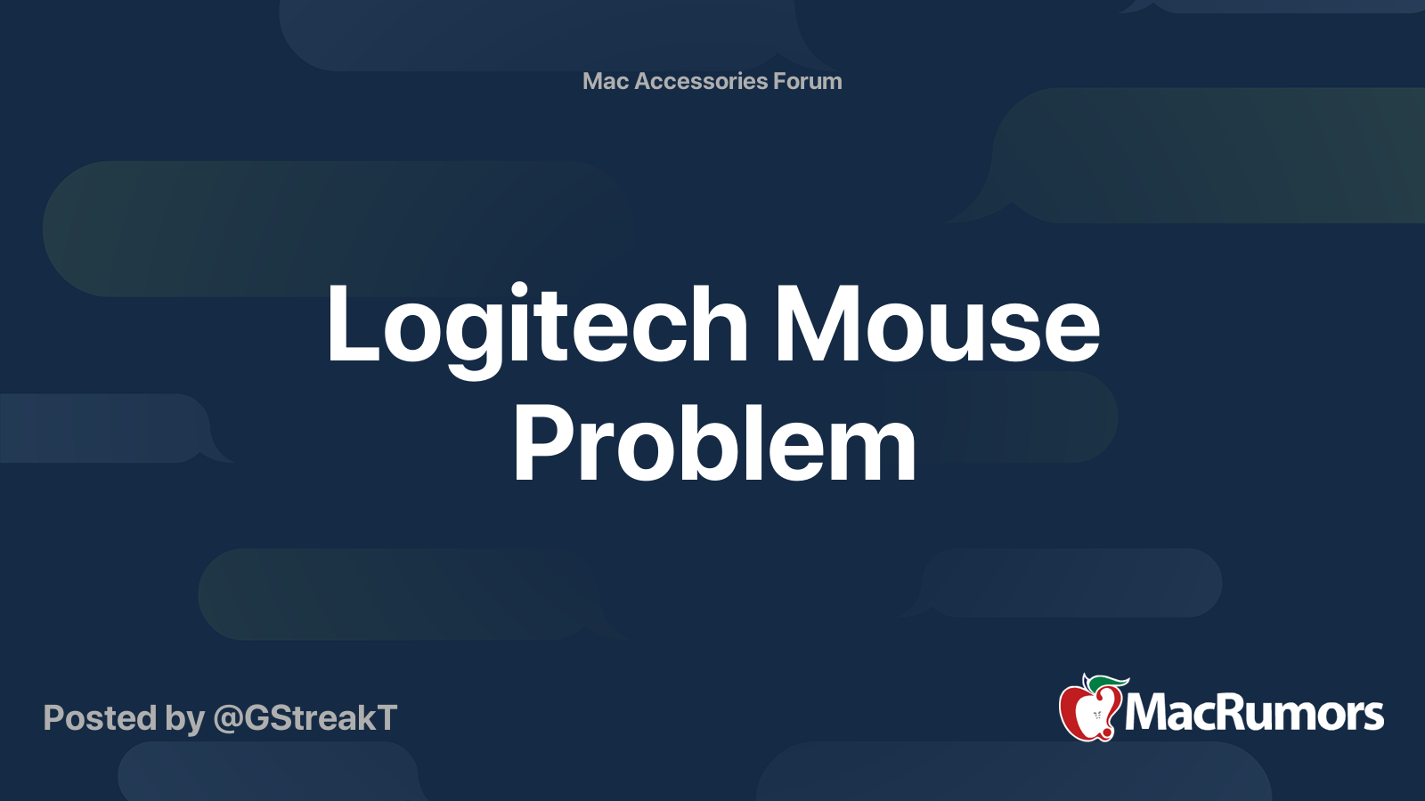 Logitech mouse problem macrumors forums