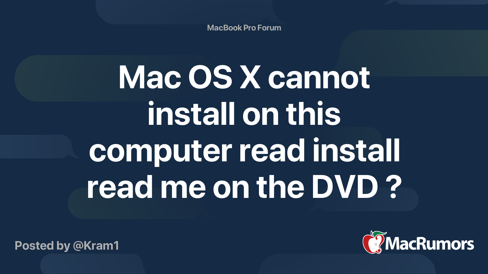 Mac OS X cannot install on this computer read install read me on the ...