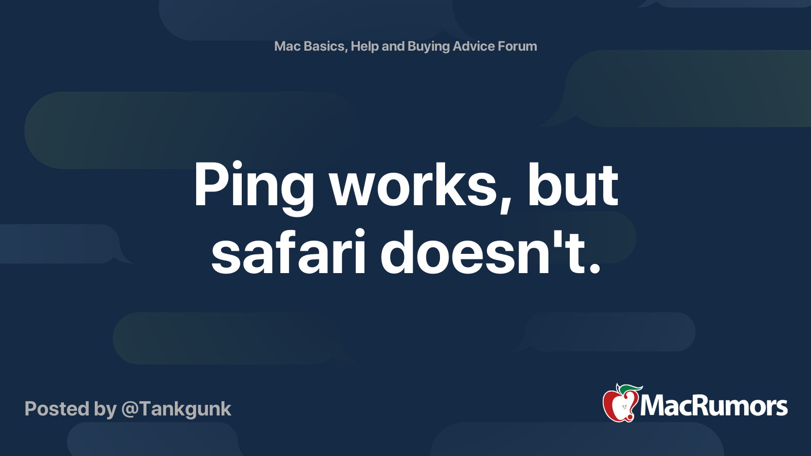 Ping Works But Safari Doesn T Macrumors Forums