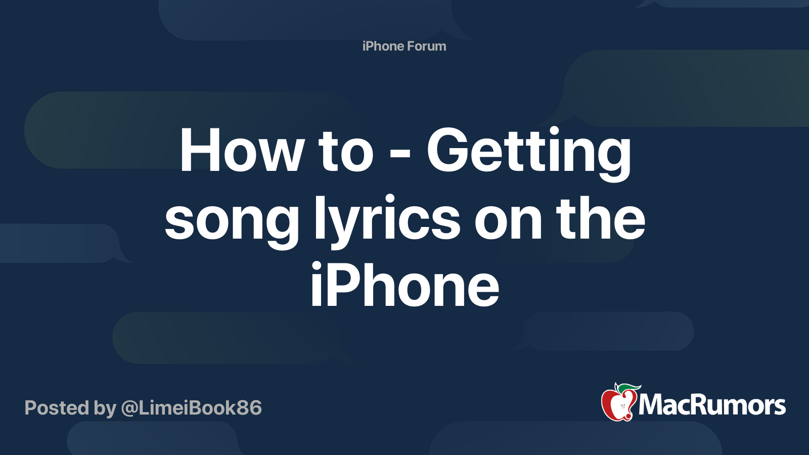 How to Getting song lyrics on the iPhone MacRumors Forums